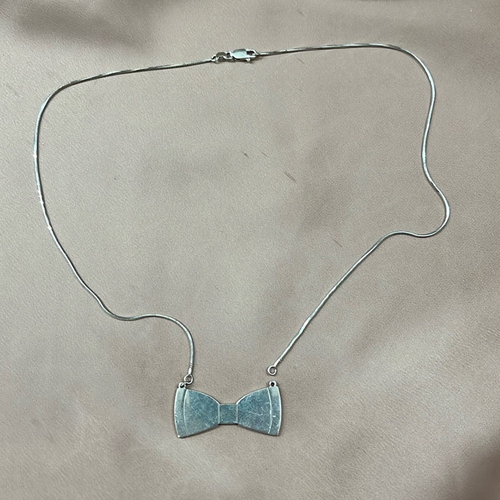 WhiteTrash Charms Bow Tie Necklace